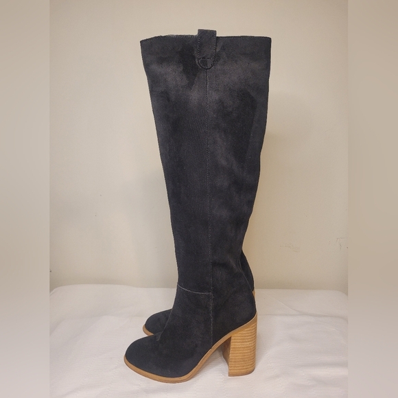 Altar’d State Tall Black Suede Heel Boots sz 6.5 - Picture 6 of 11
